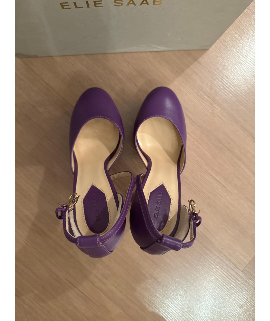 ELIE SAAB Фиолетовые кожаные туфли, фото 3