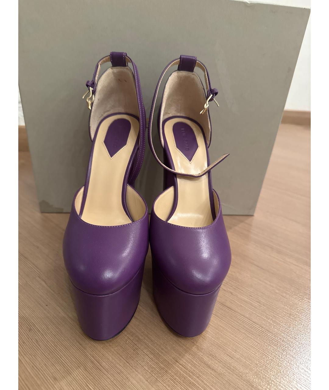 ELIE SAAB Фиолетовые кожаные туфли, фото 2