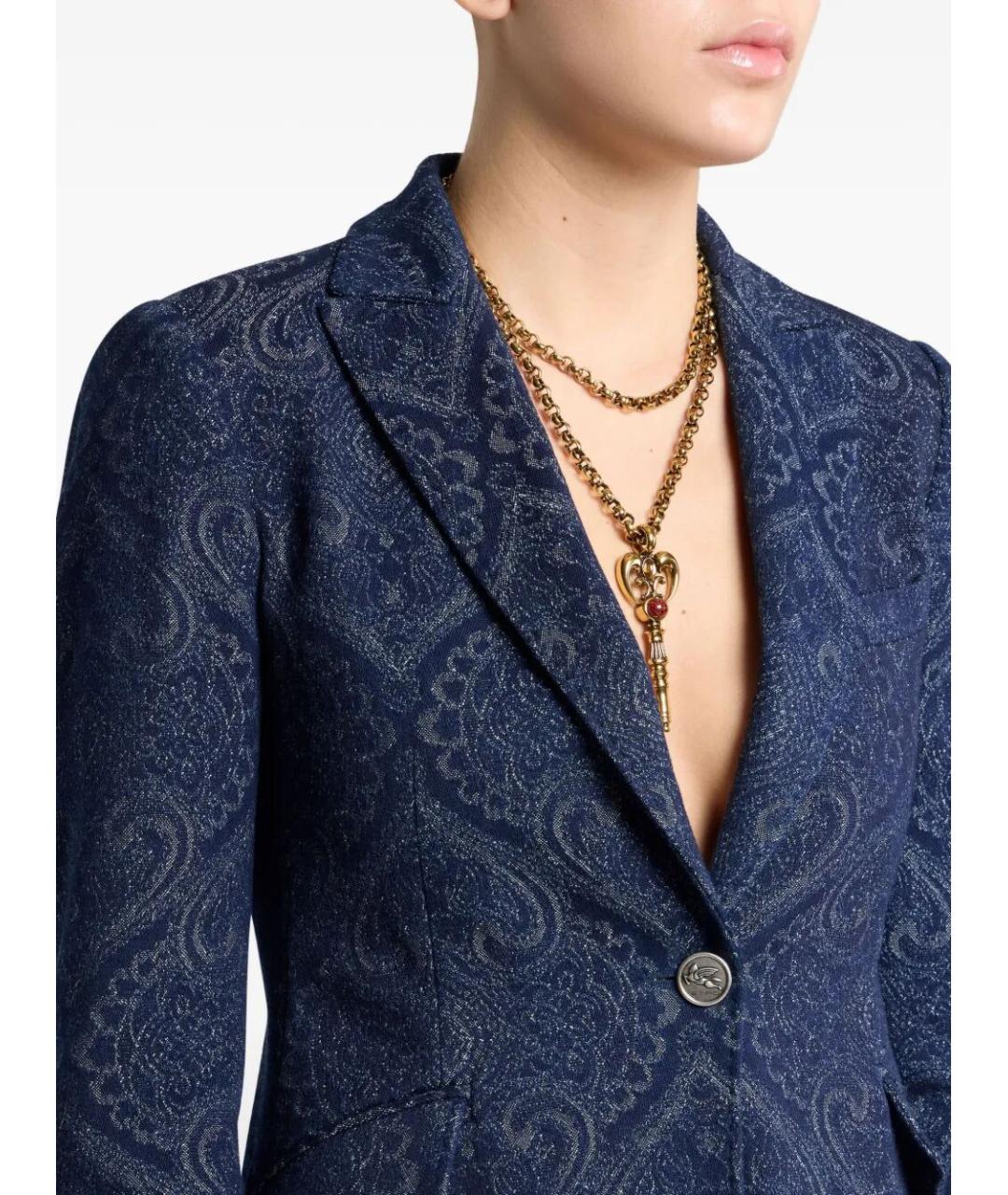 ETRO Синий хлопковый жакет/пиджак, фото 3