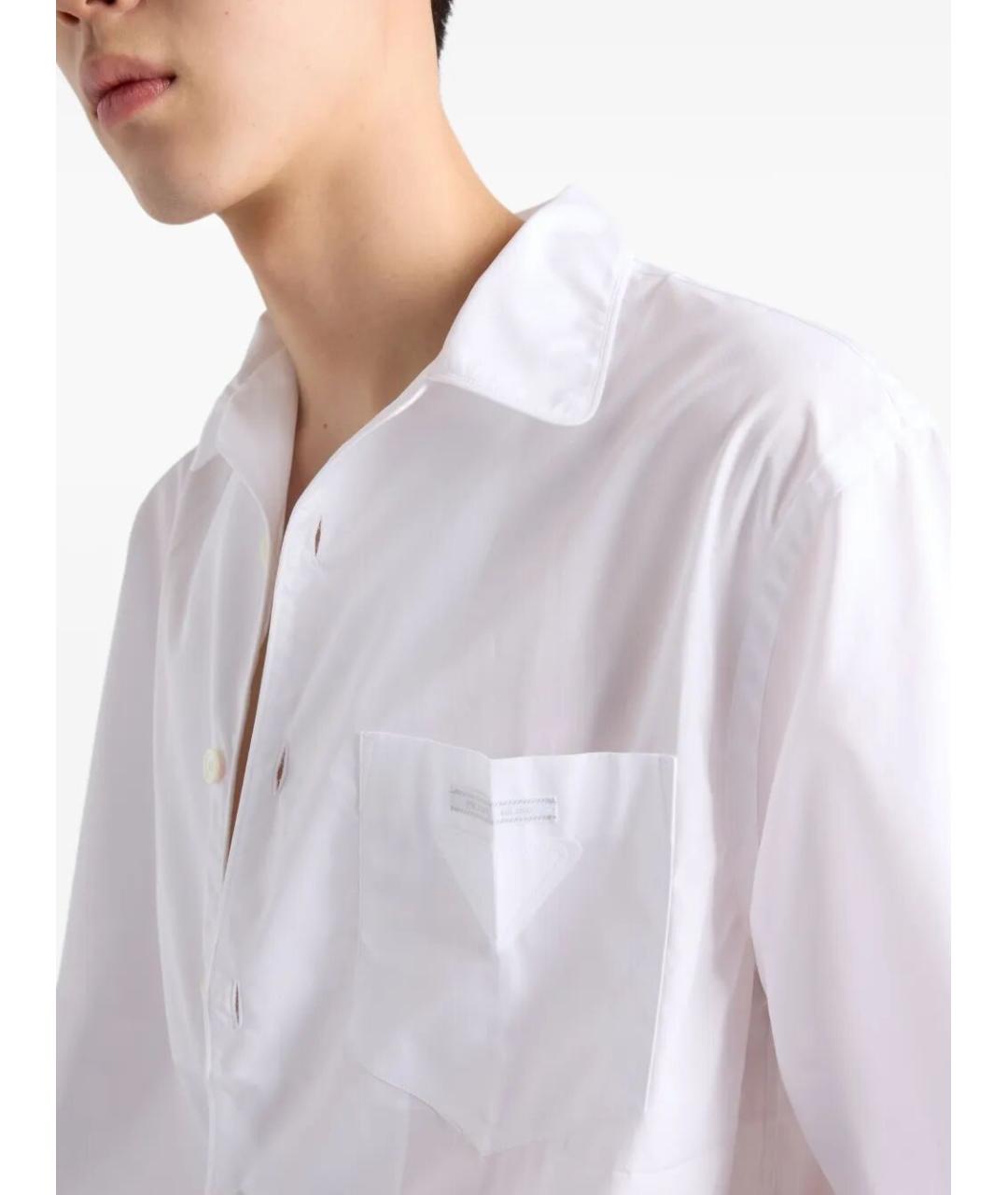 PRADA Белая хлопковая кэжуал рубашка, фото 5