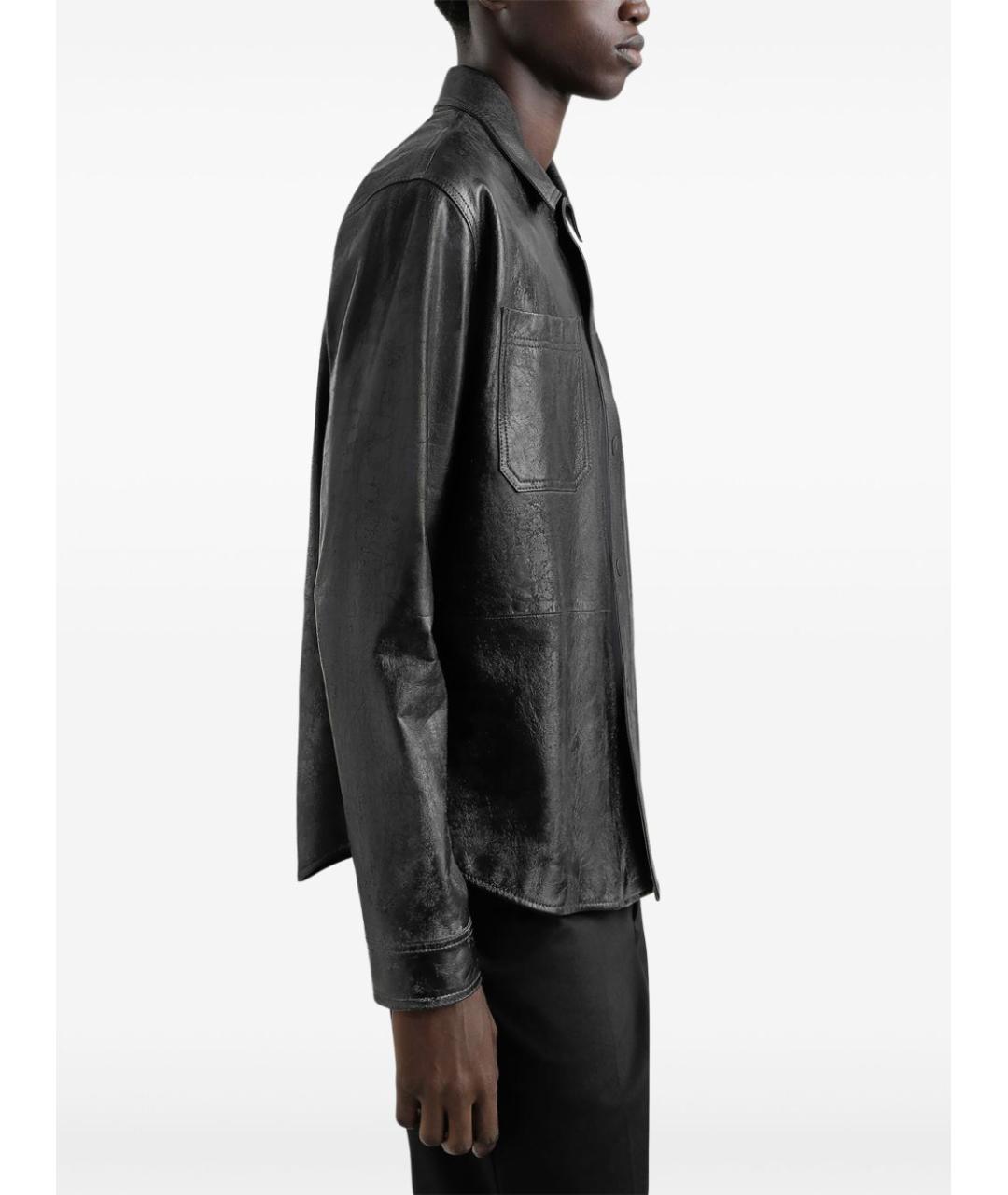 DOLCE&GABBANA Черная кожаная куртка, фото 5