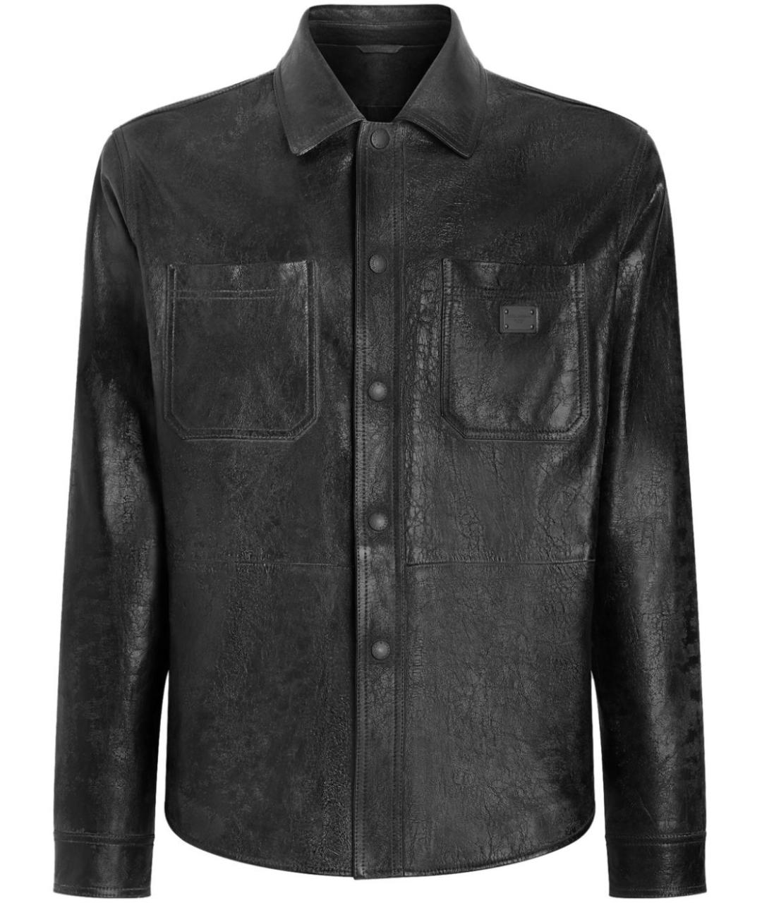 DOLCE&GABBANA Черная кожаная куртка, фото 1