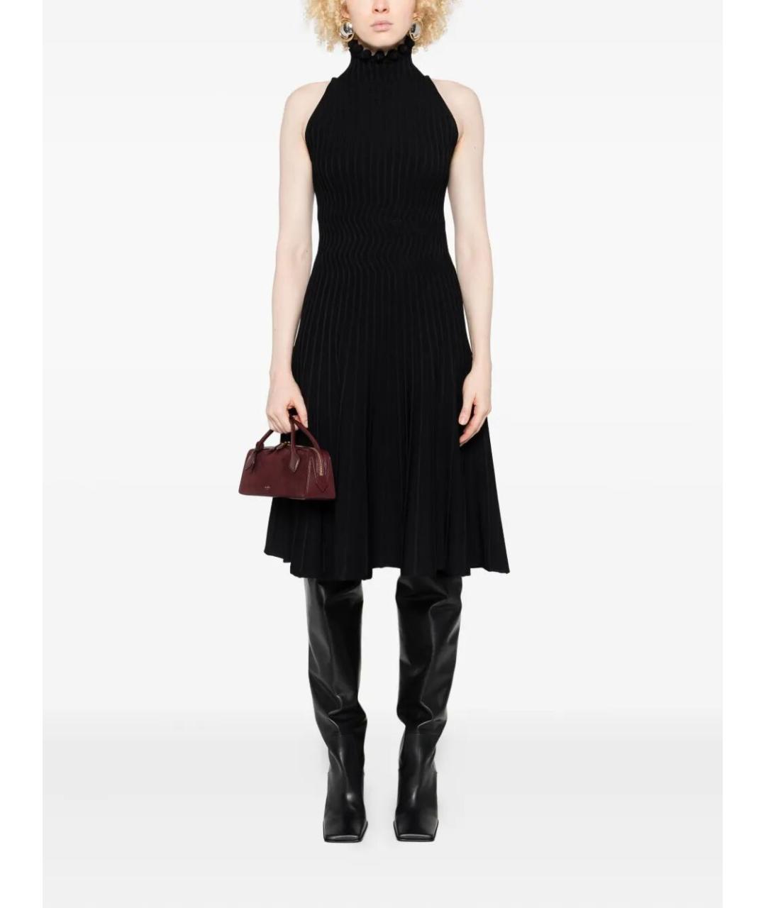 ALAIA Черное вискозное коктейльное платье, фото 2