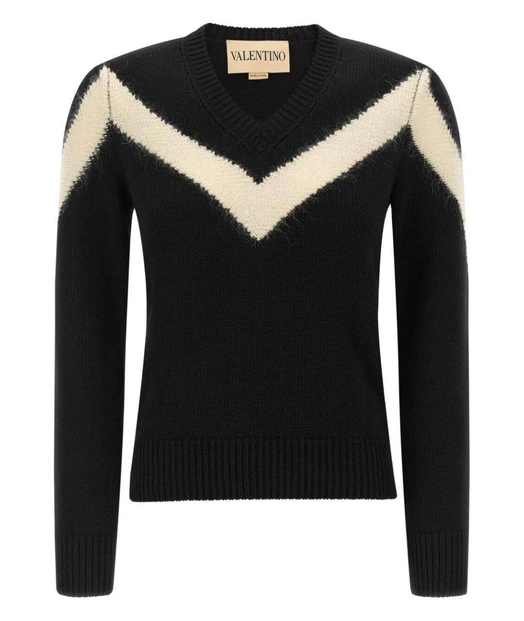 VALENTINO Черный шерстяной джемпер / свитер, фото 1