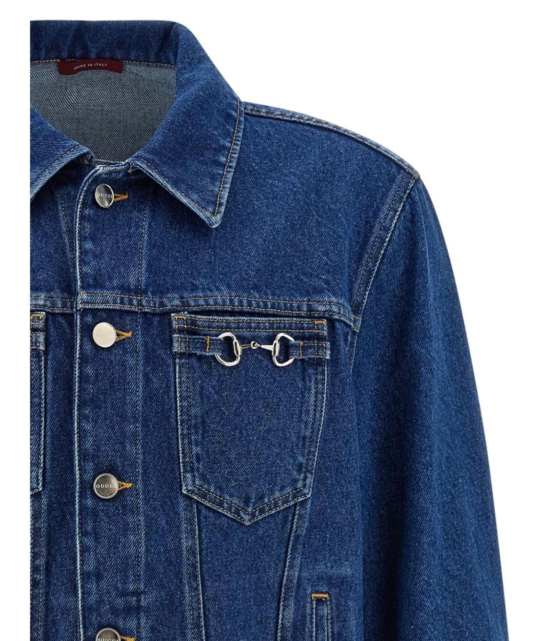 GUCCI Синие хлопковые прямые джинсы, фото 3