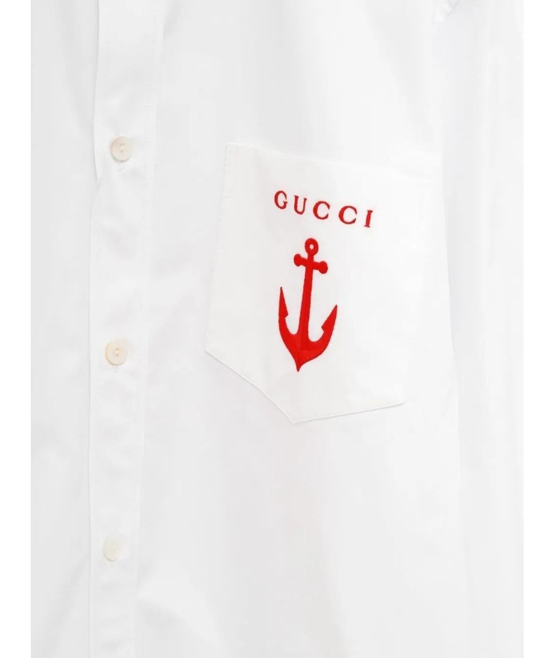 GUCCI Белая хлопковая кэжуал рубашка, фото 3