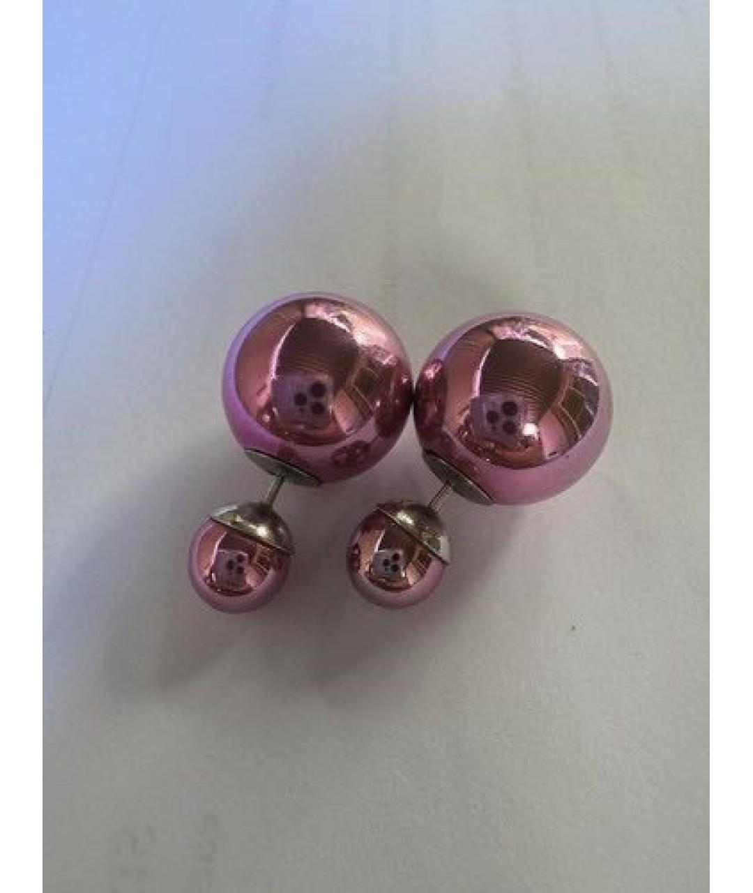 CHRISTIAN DIOR Розовые металлические серьги, фото 2
