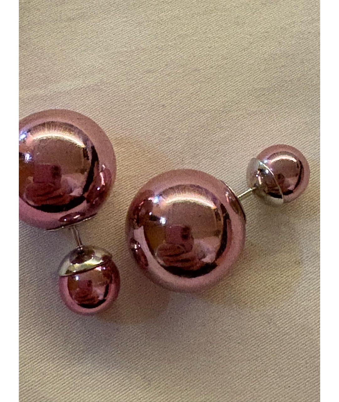 CHRISTIAN DIOR Розовые металлические серьги, фото 3