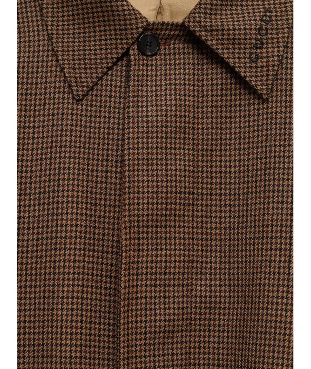 GUCCI Коричневое шерстяное пальто, фото 3