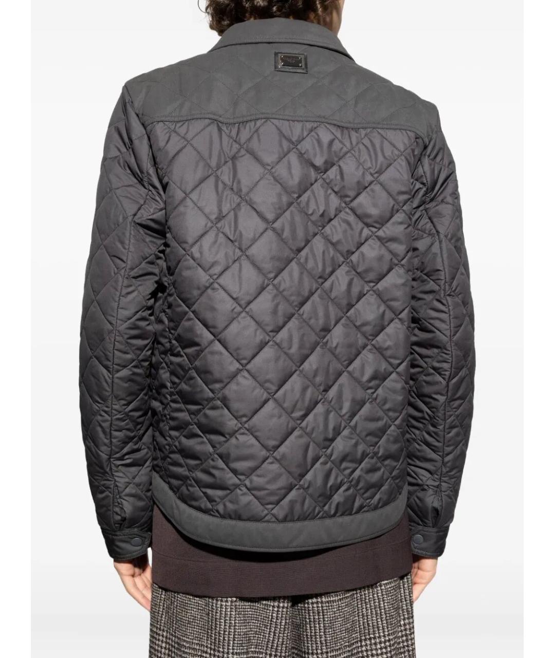 DOLCE&GABBANA Антрацитовая полиэстеровая куртка, фото 3