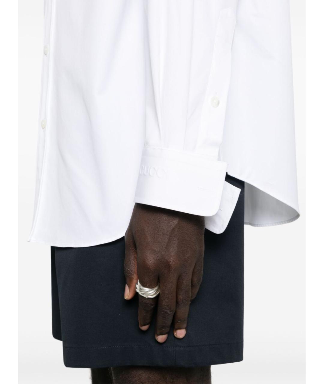 GUCCI Белая хлопковая классическая рубашка, фото 4