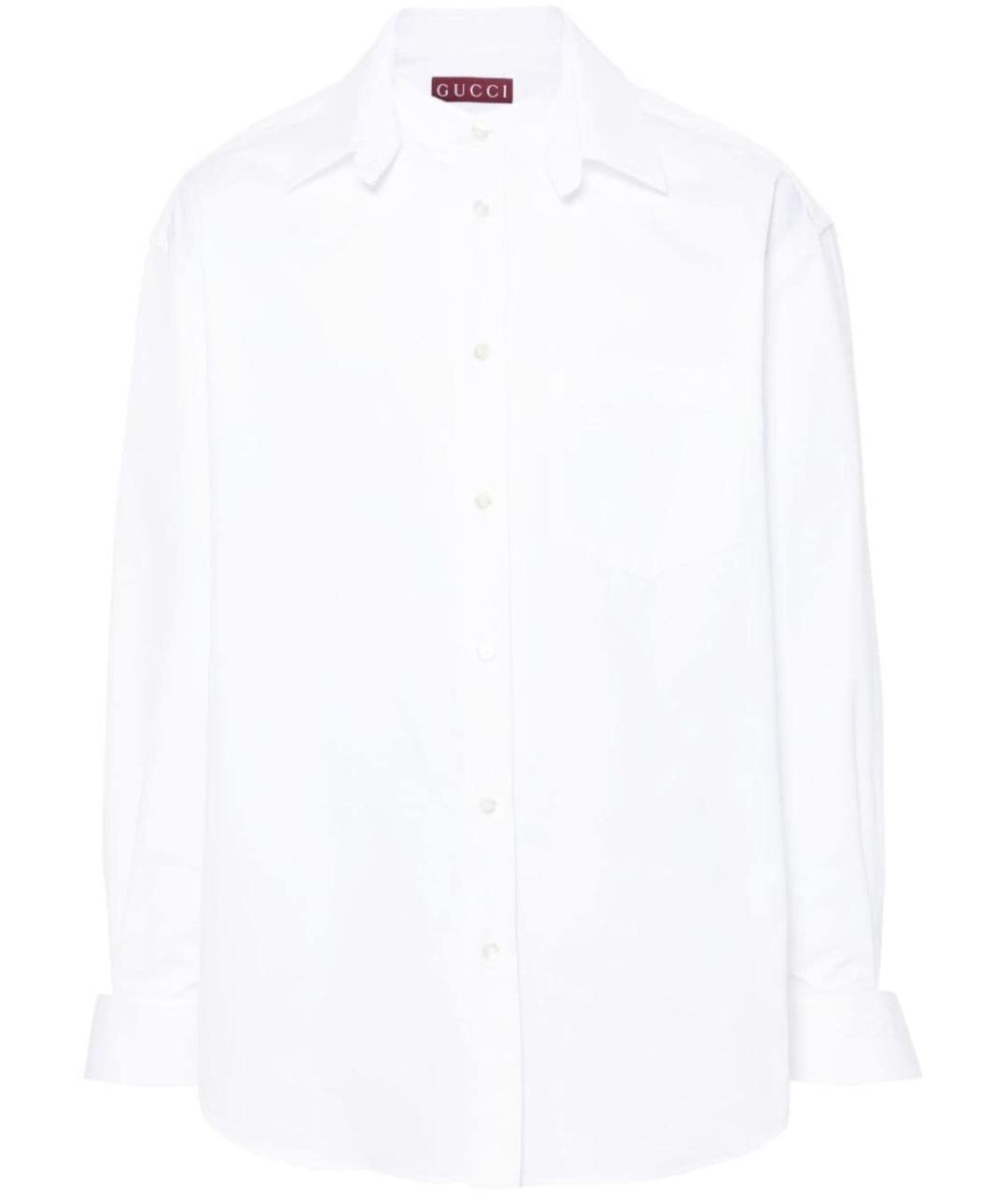 GUCCI Белая хлопковая классическая рубашка, фото 1