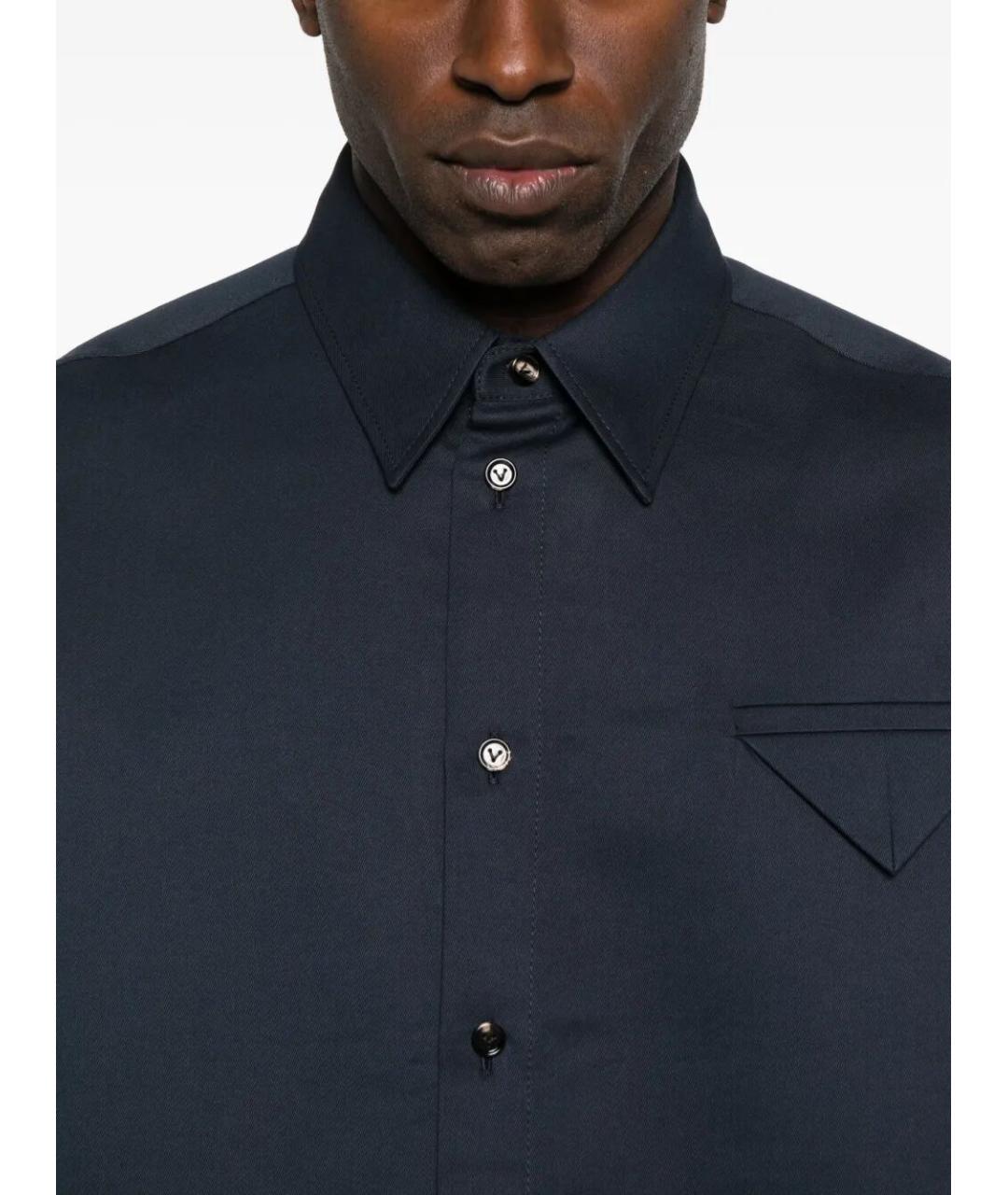 BOTTEGA VENETA Синяя хлопковая кэжуал рубашка, фото 5