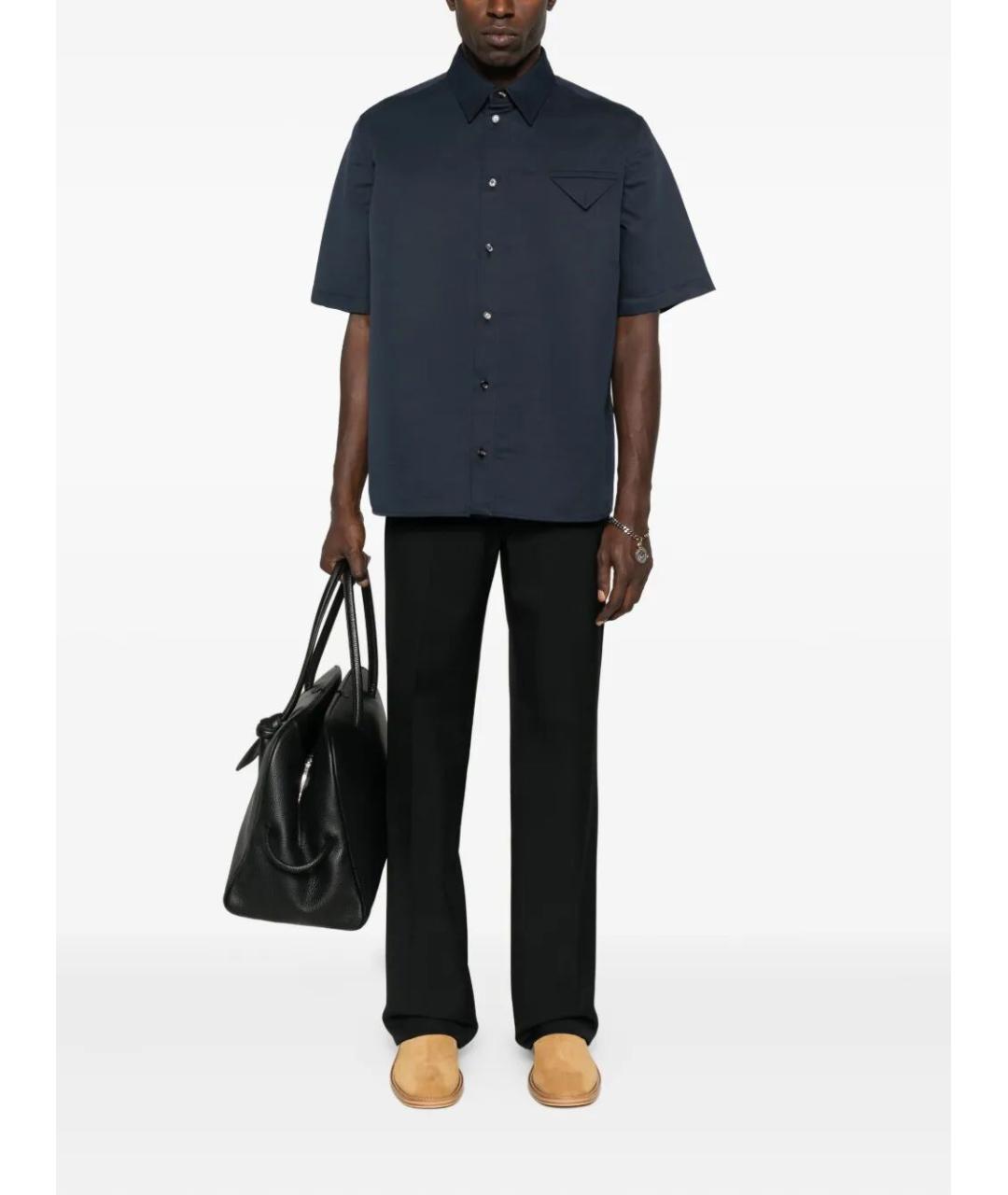 BOTTEGA VENETA Синяя хлопковая кэжуал рубашка, фото 2