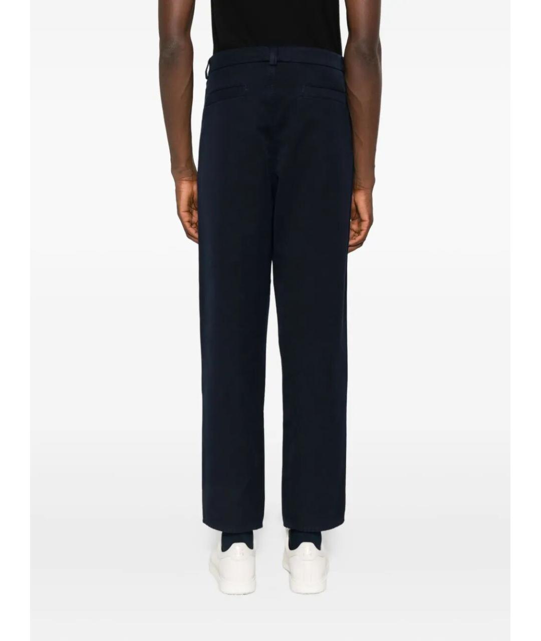 BRUNELLO CUCINELLI Темно-синие хлопковые повседневные брюки, фото 5