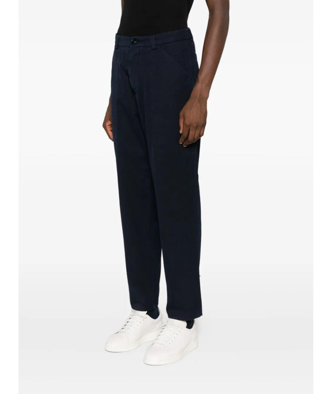 BRUNELLO CUCINELLI Темно-синие хлопковые повседневные брюки, фото 3