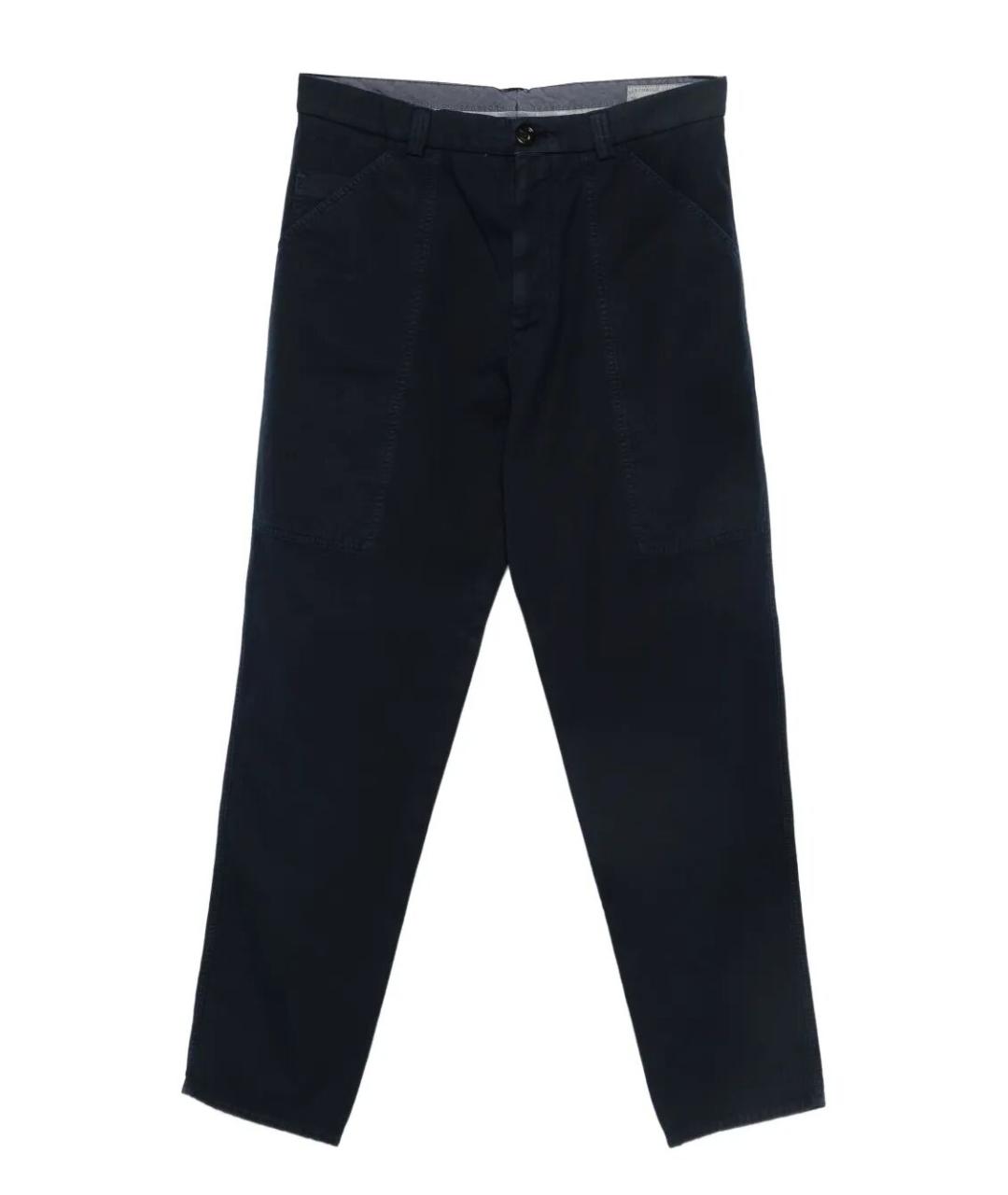 BRUNELLO CUCINELLI Темно-синие хлопковые повседневные брюки, фото 1