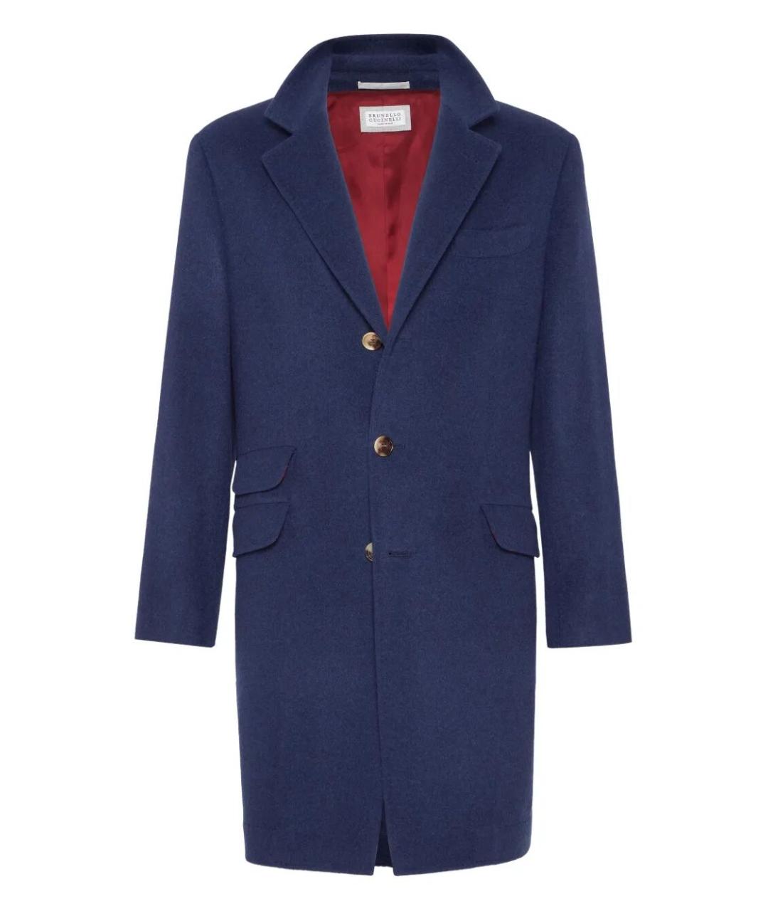 BRUNELLO CUCINELLI Синее кашемировое пальто, фото 1