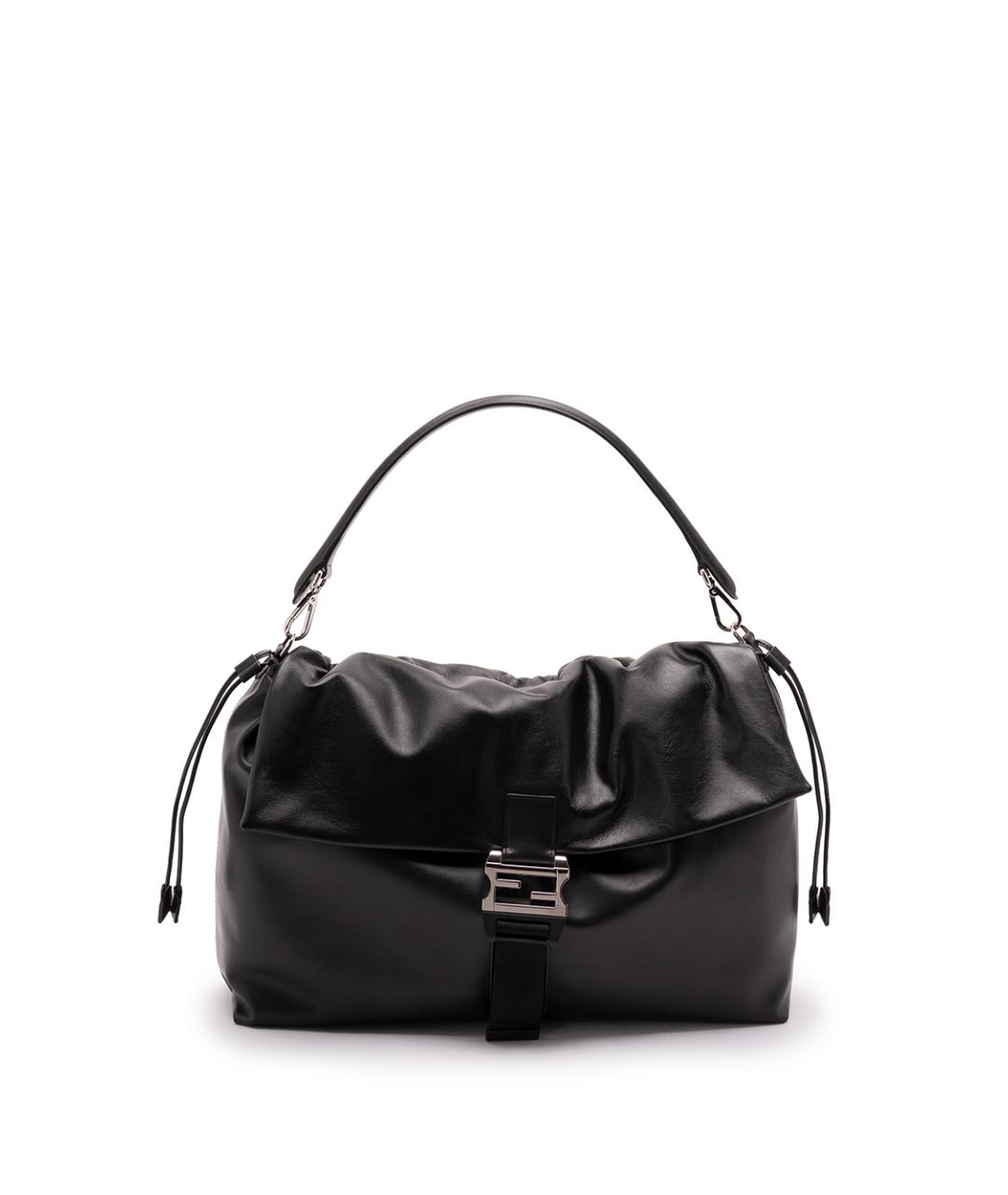 FENDI Черная кожаная сумка на плечо, фото 1