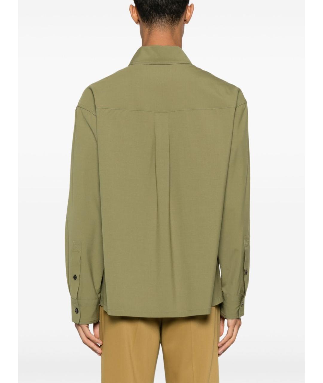 BOTTEGA VENETA Зеленая шерстяная кэжуал рубашка, фото 3