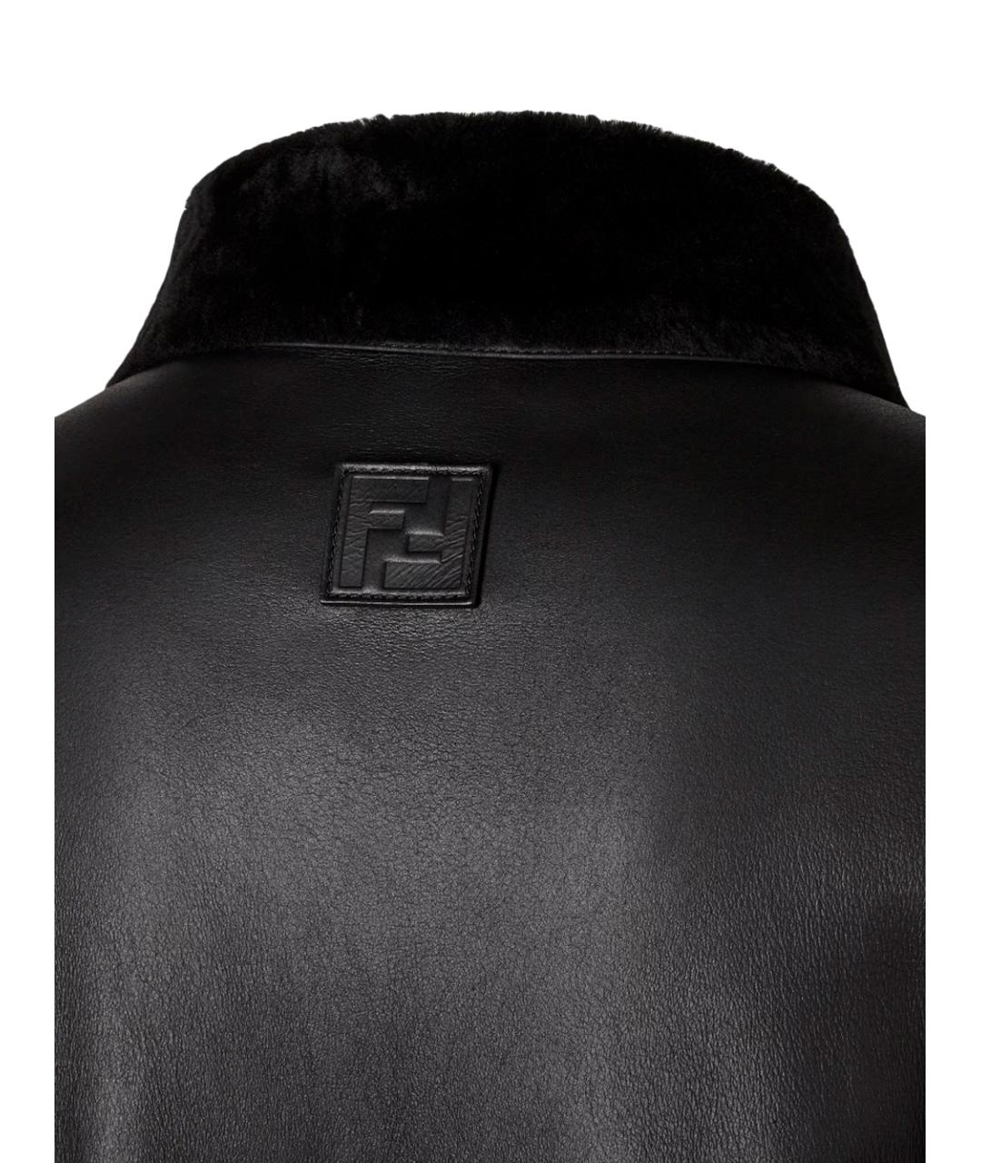 FENDI Черная кожаная дубленка/шуба, фото 3