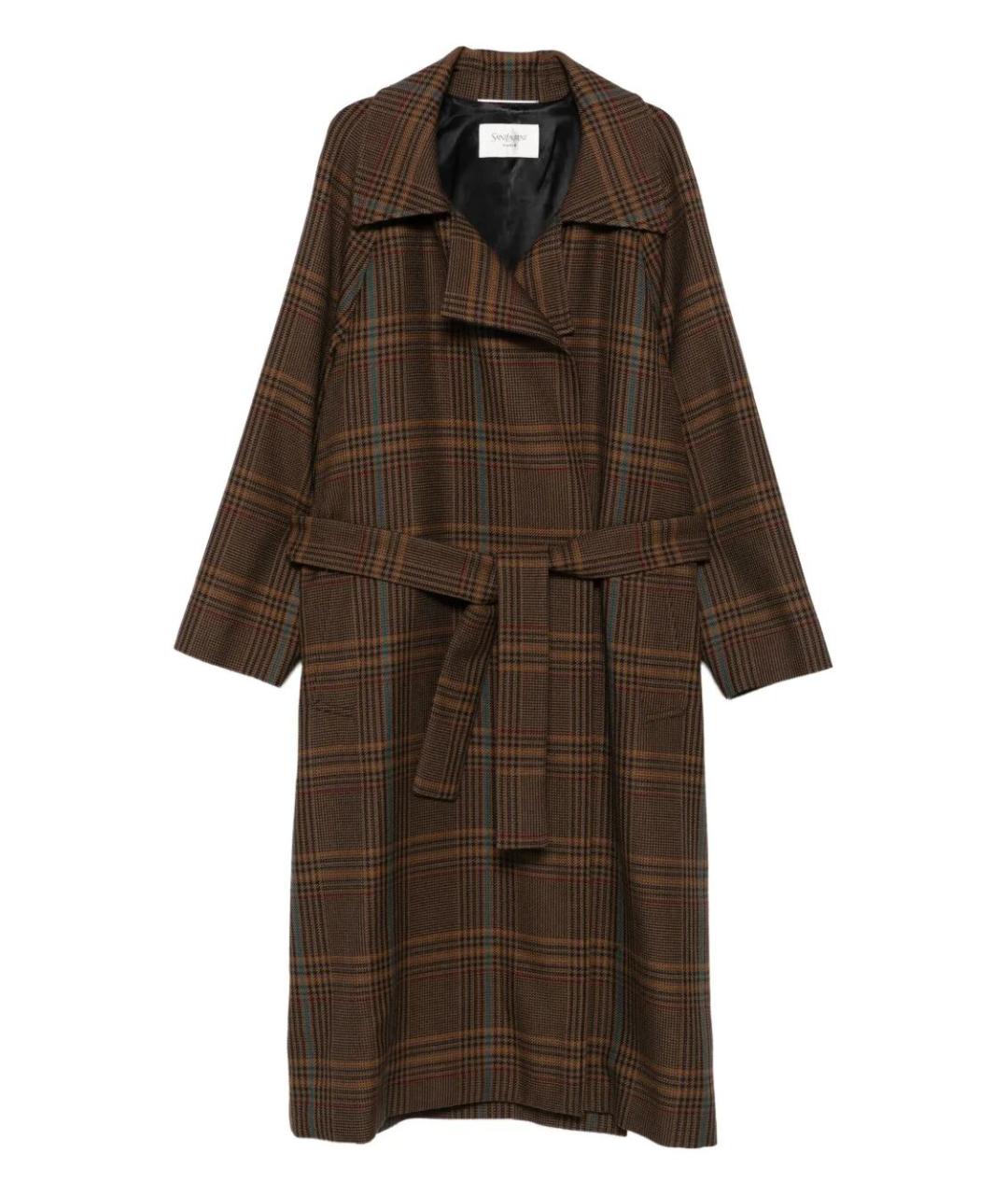 SAINT LAURENT Коричневый шерстяной пиджак, фото 1