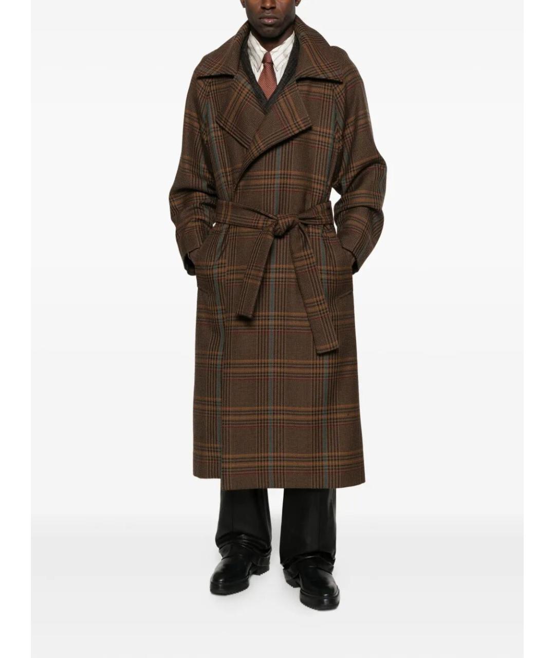 SAINT LAURENT Коричневый шерстяной пиджак, фото 2