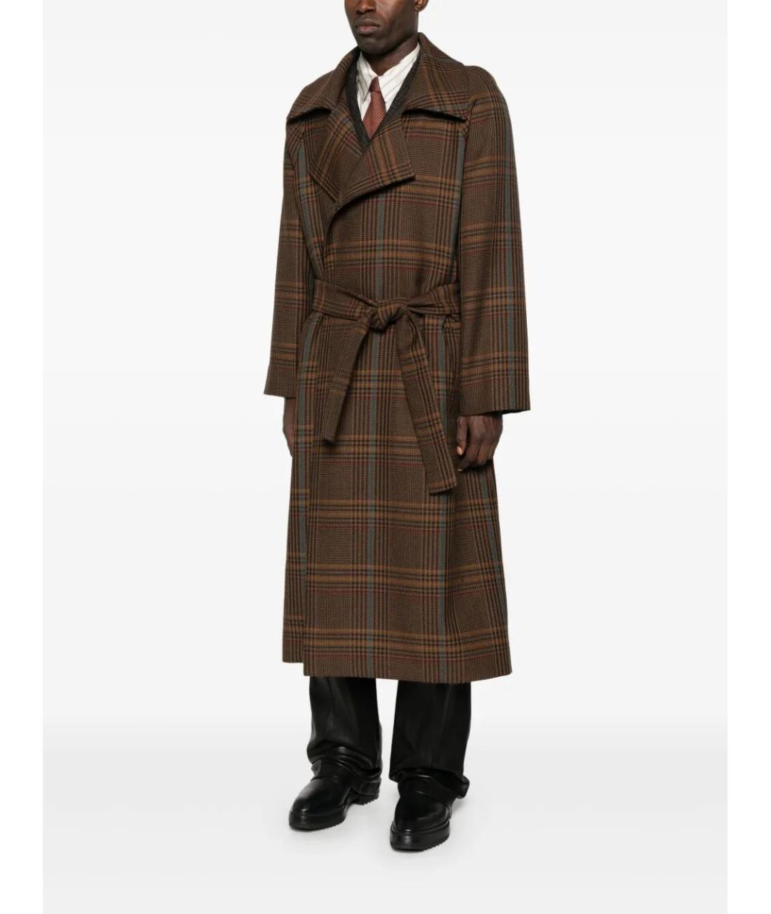 SAINT LAURENT Коричневый шерстяной пиджак, фото 5