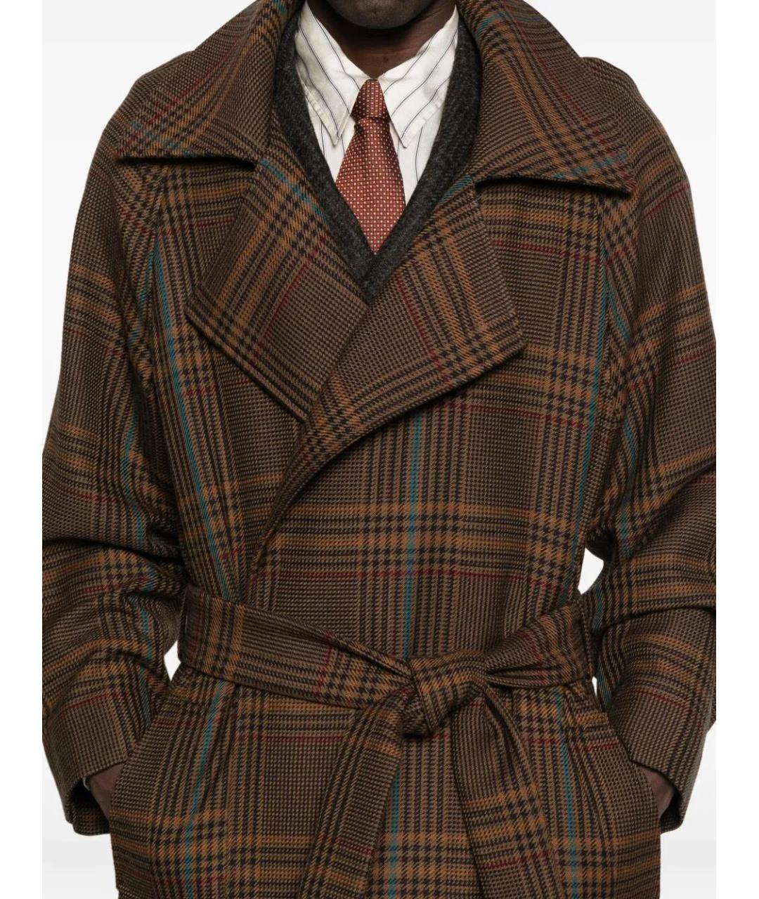 SAINT LAURENT Коричневый шерстяной пиджак, фото 3