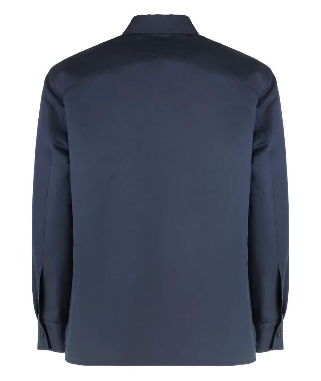 BOTTEGA VENETA Синяя хлопко-шелковая кэжуал рубашка, фото 2