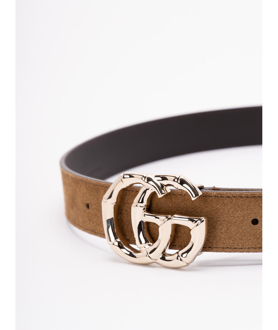 GUCCI Бежевый замшевый ремень, фото 2