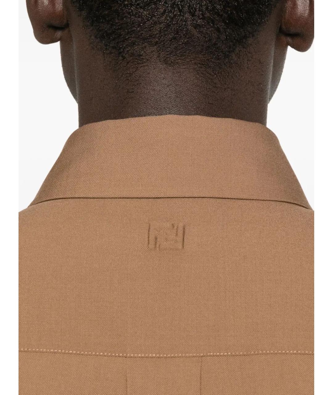 FENDI Бежевый шерстяной пиджак, фото 4