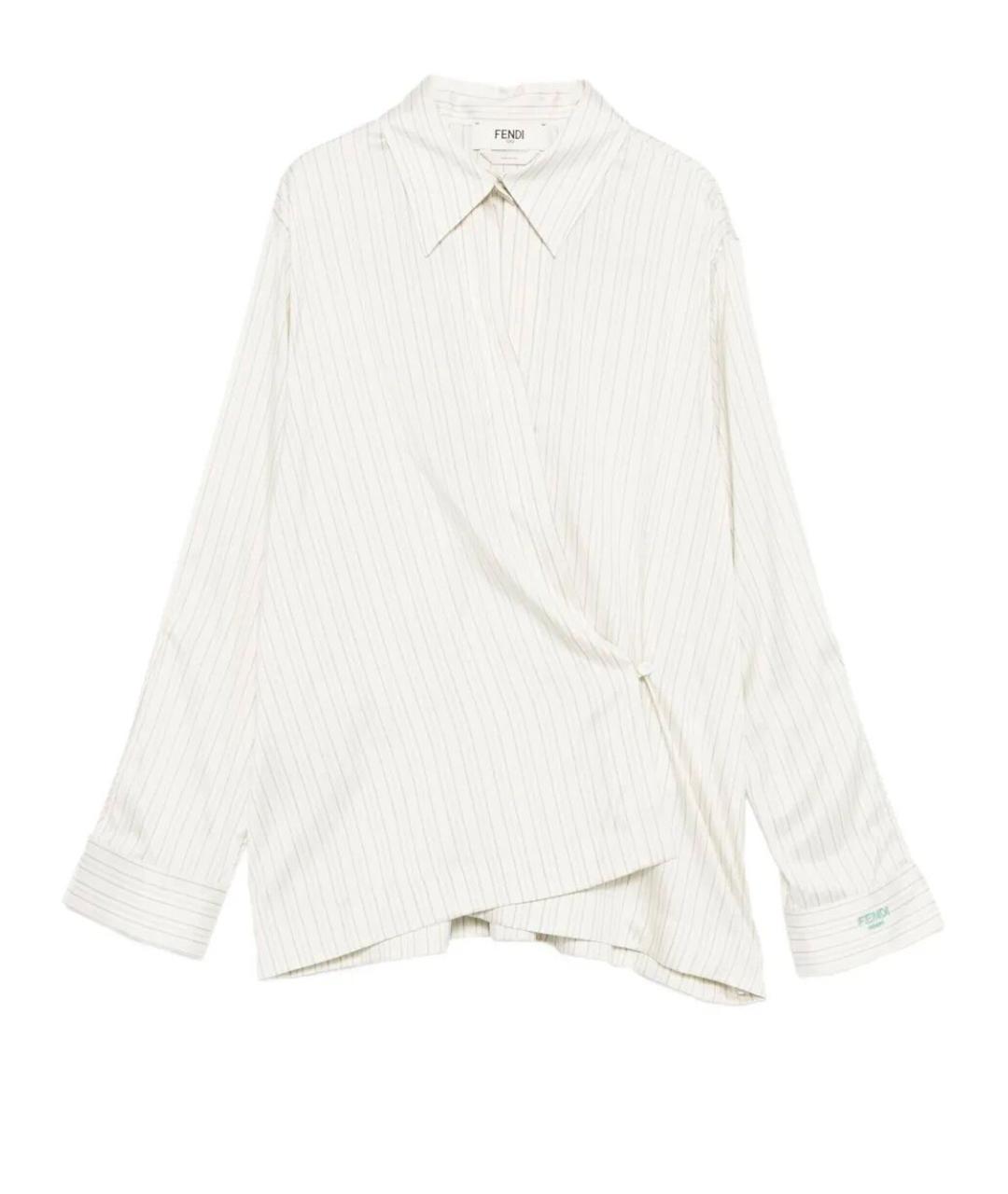 FENDI Белая шелковая рубашка, фото 1