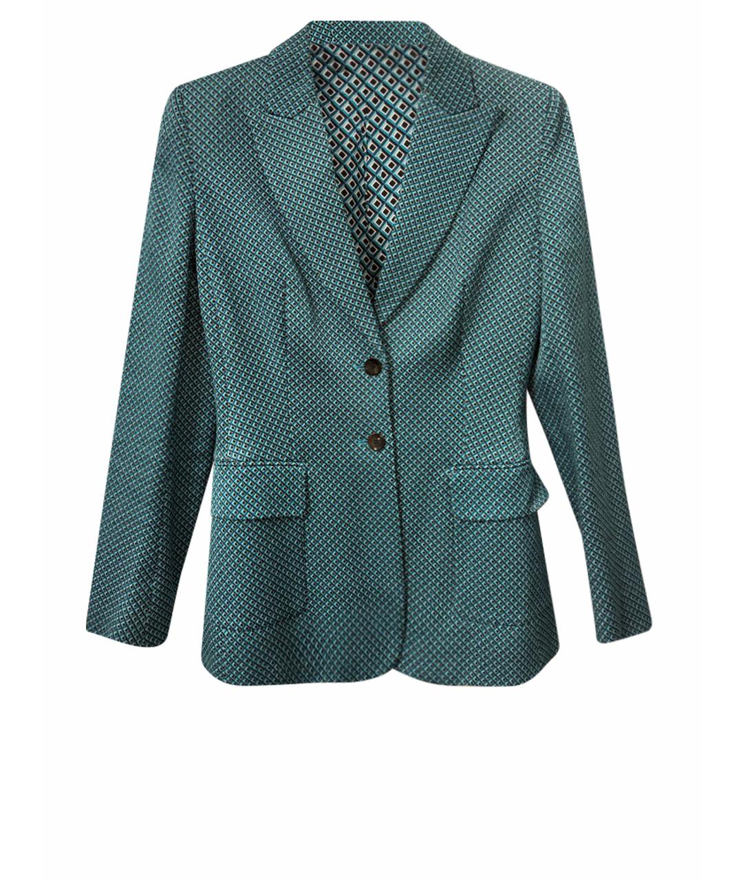 HUGO BOSS Бирюзовый хлопко-эластановый костюм с брюками, фото 9