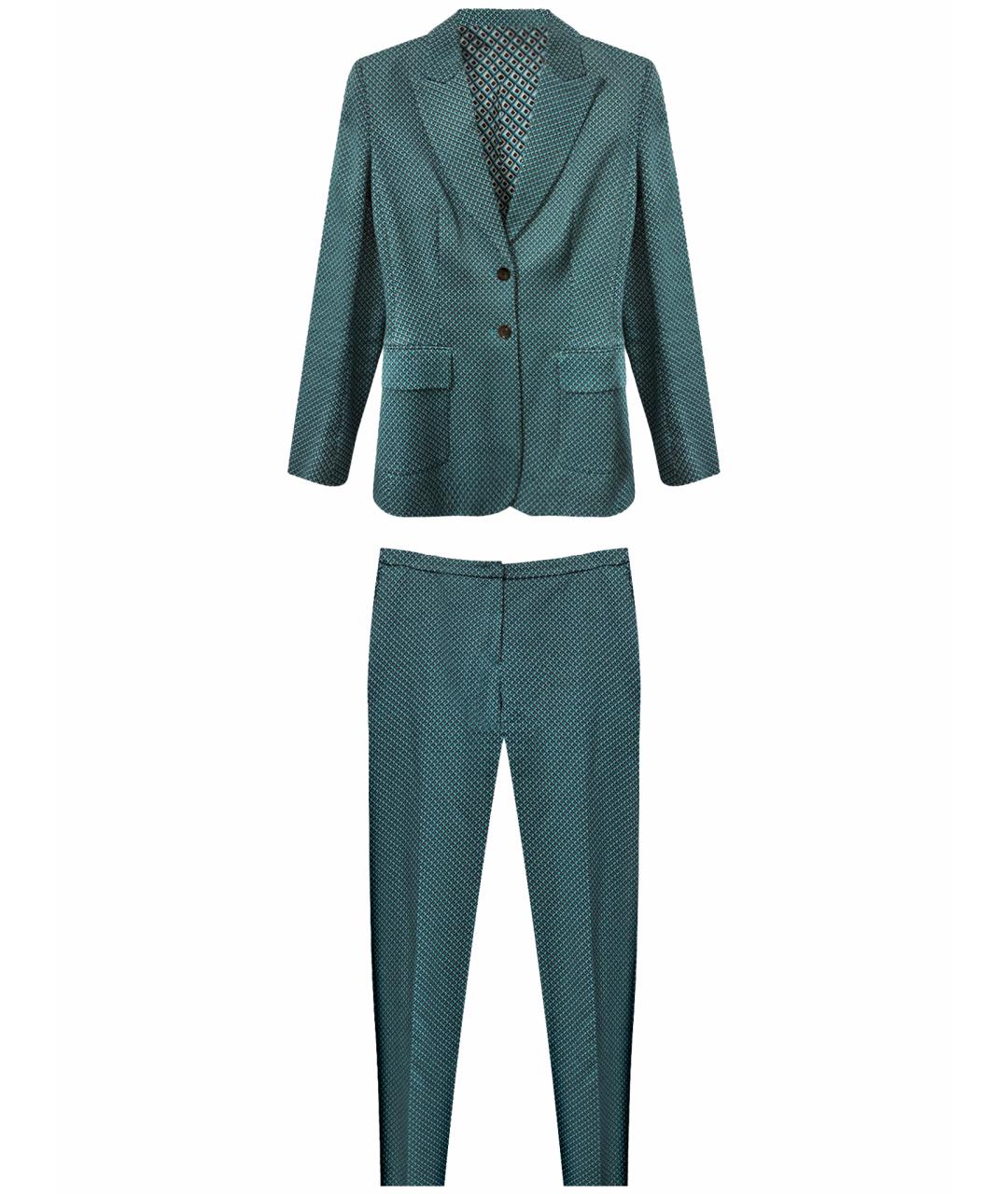 HUGO BOSS Бирюзовый хлопко-эластановый костюм с брюками, фото 1