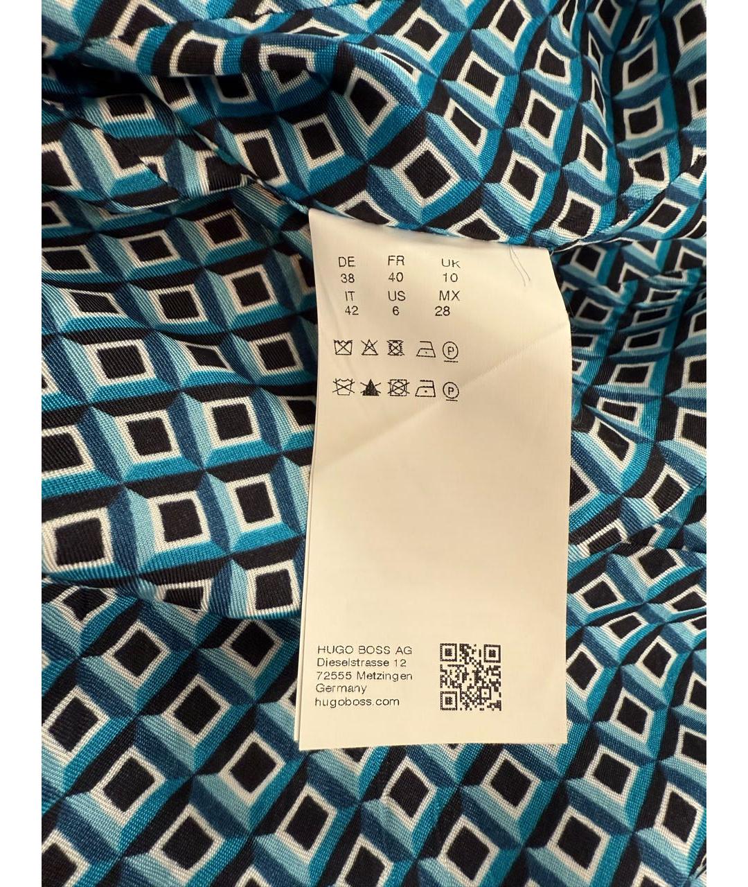 HUGO BOSS Бирюзовый хлопко-эластановый костюм с брюками, фото 3