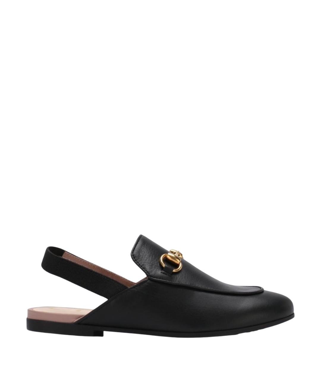 GUCCI Черные кожаные лоферы/мокасины, фото 1