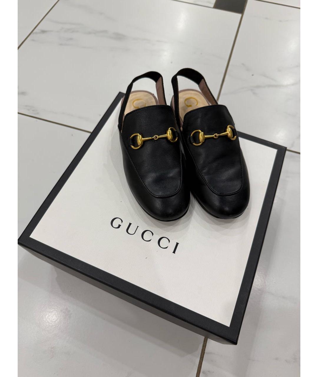 GUCCI Черные кожаные лоферы/мокасины, фото 3