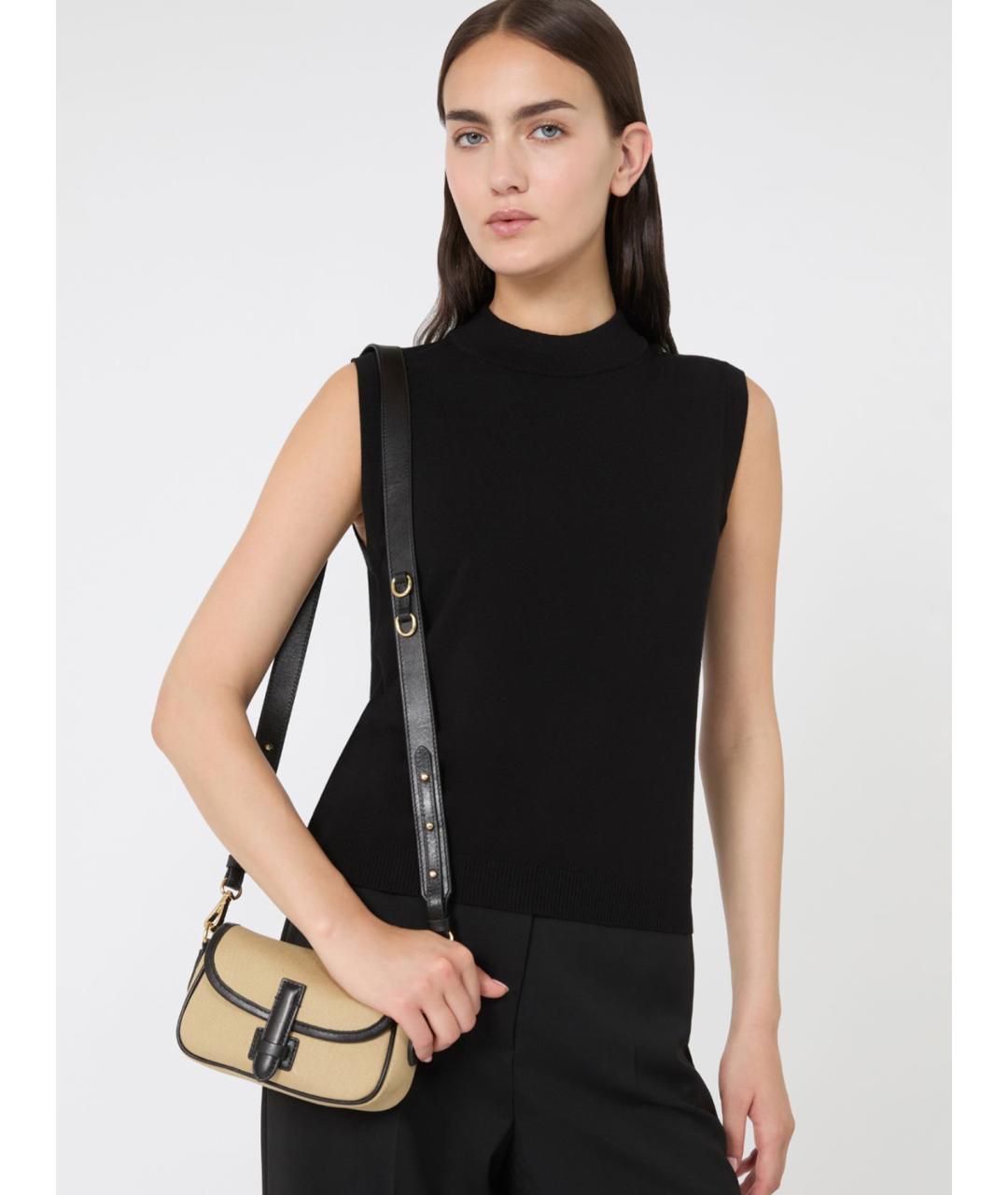 WEEKEND MAX MARA Черная вискозная блузы, фото 3