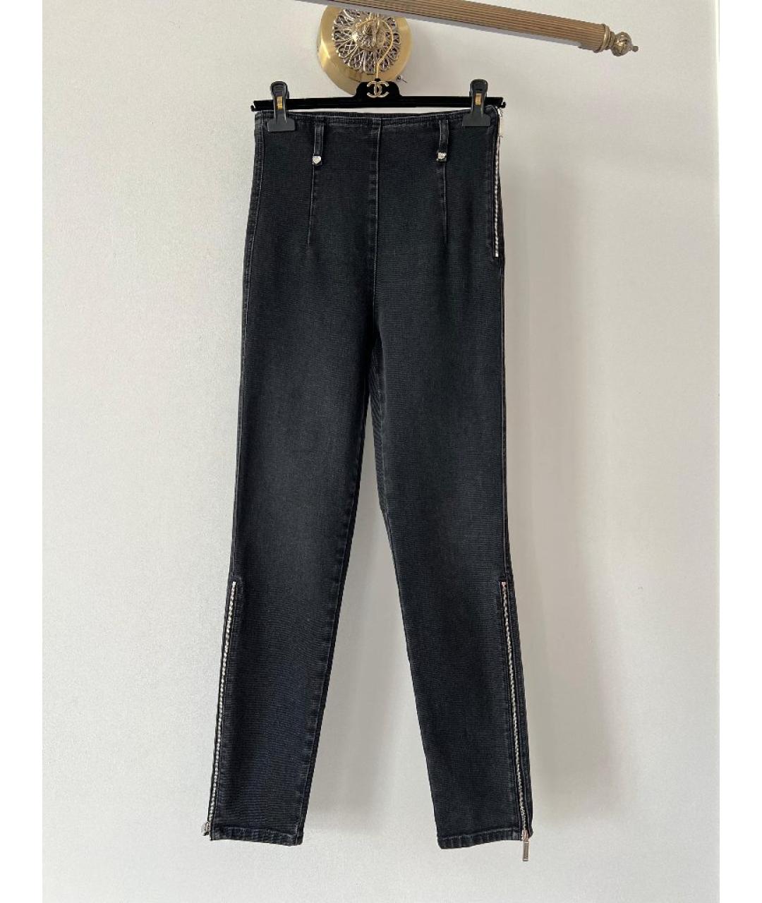 CHANEL Серые хлопковые джинсы слим, фото 8