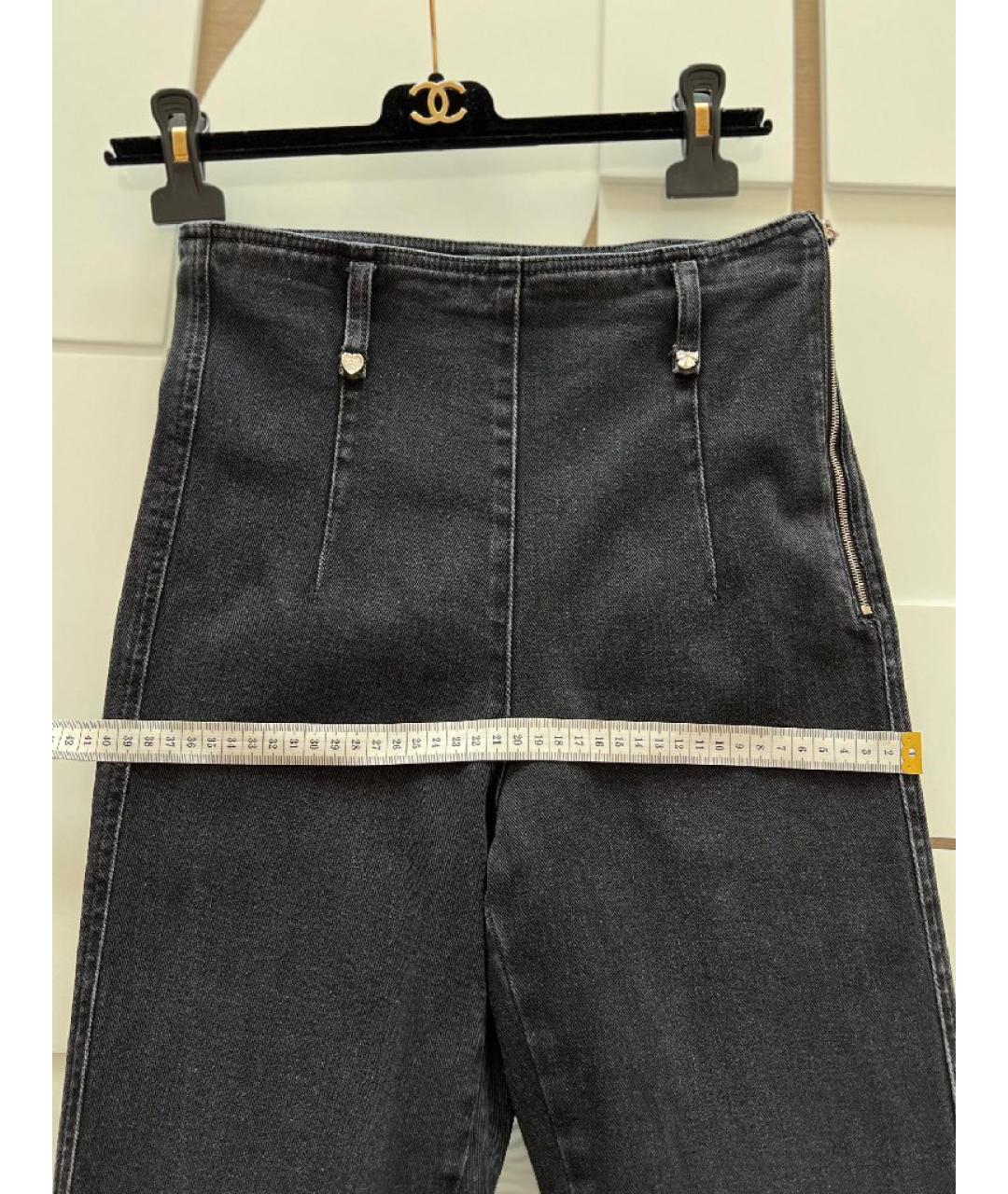 CHANEL Серые хлопковые джинсы слим, фото 6
