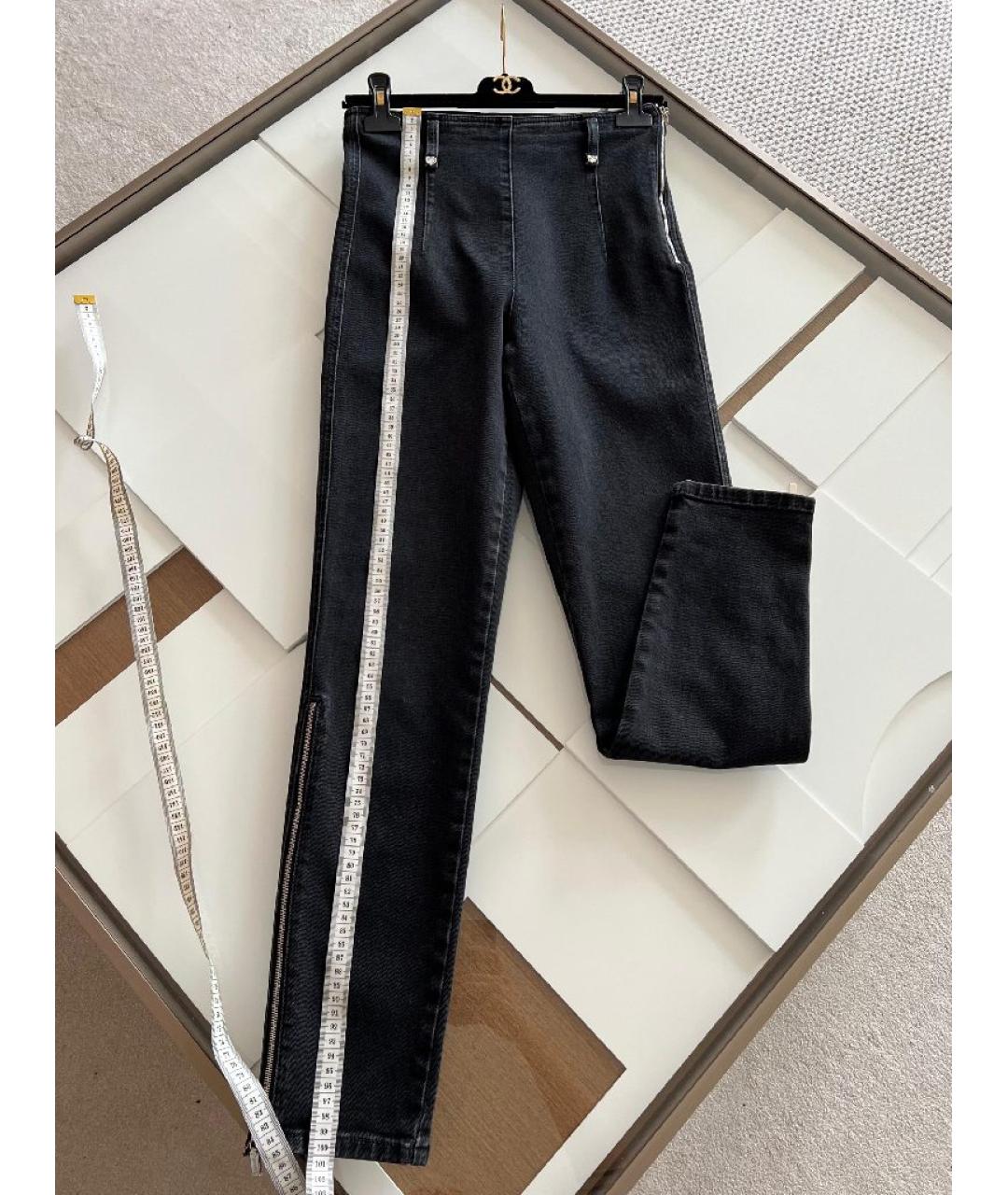 CHANEL Серые хлопковые джинсы слим, фото 7