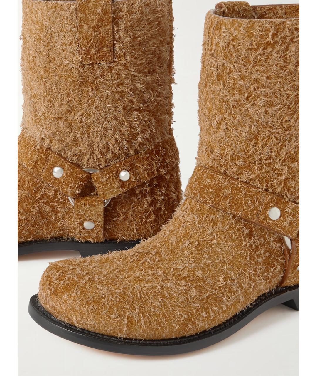 LOEWE Коричневые замшевые полусапоги, фото 3