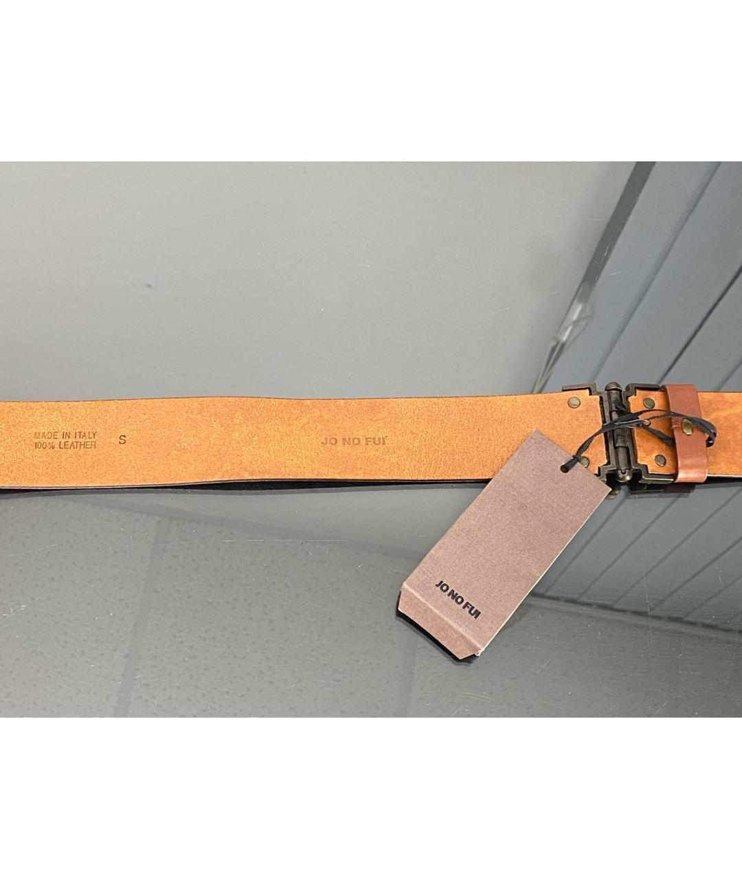 JO NO FUI Коричневый кожаный ремень, фото 8