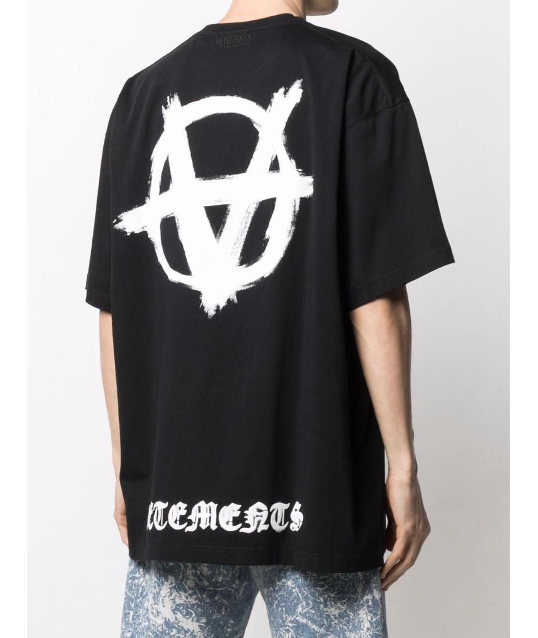 VETEMENTS Черная хлопковая футболка, фото 6
