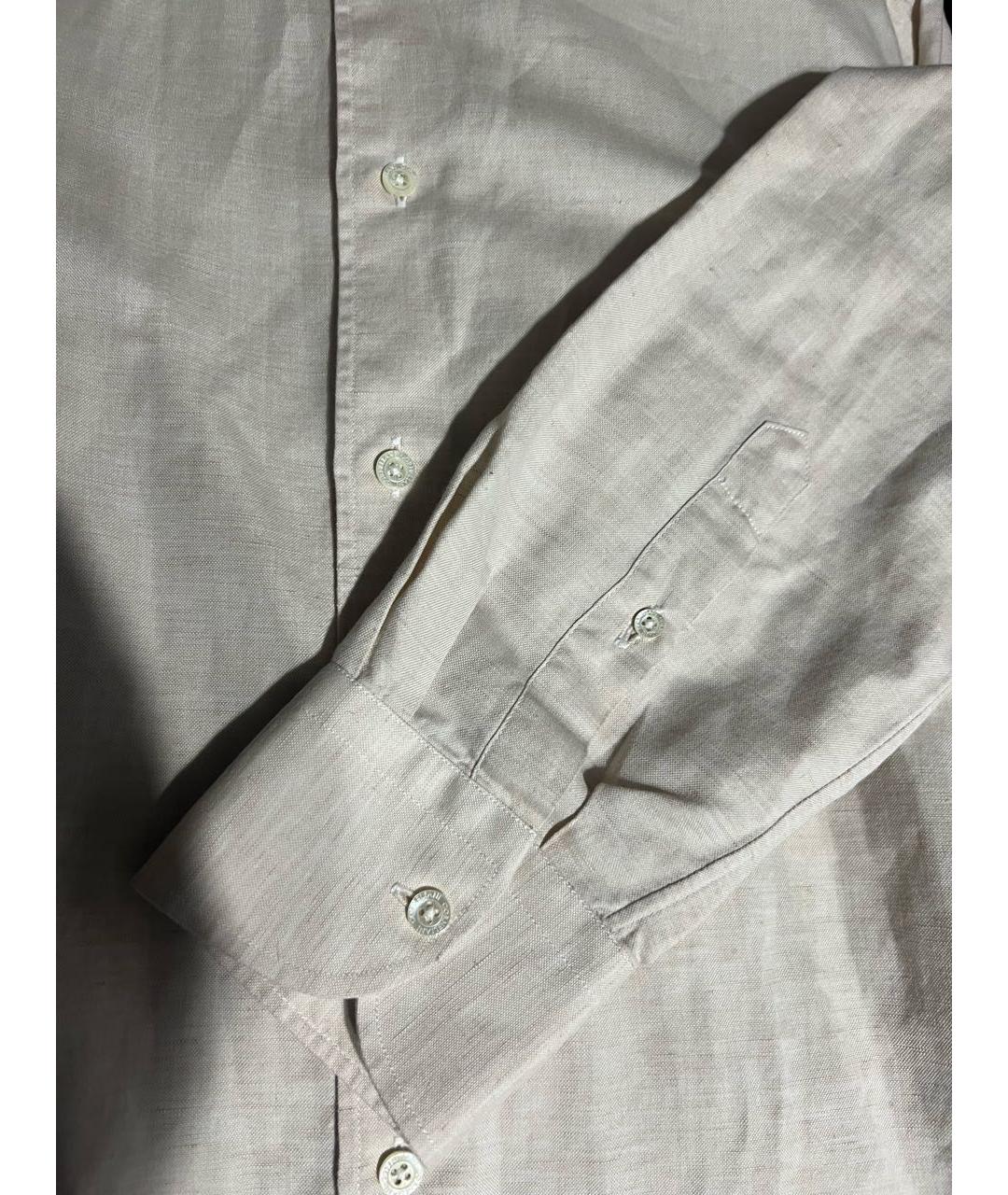 CORNELIANI Бежевая хлопковая кэжуал рубашка, фото 4