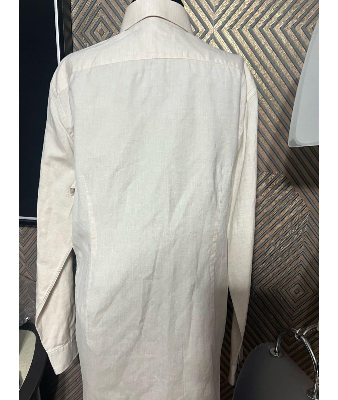 CORNELIANI Бежевая хлопковая кэжуал рубашка, фото 2