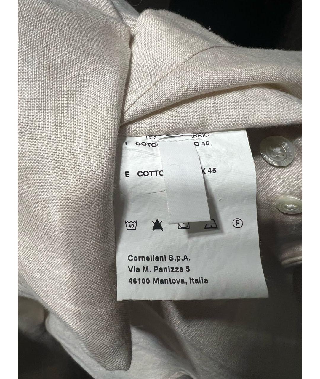 CORNELIANI Бежевая хлопковая кэжуал рубашка, фото 5