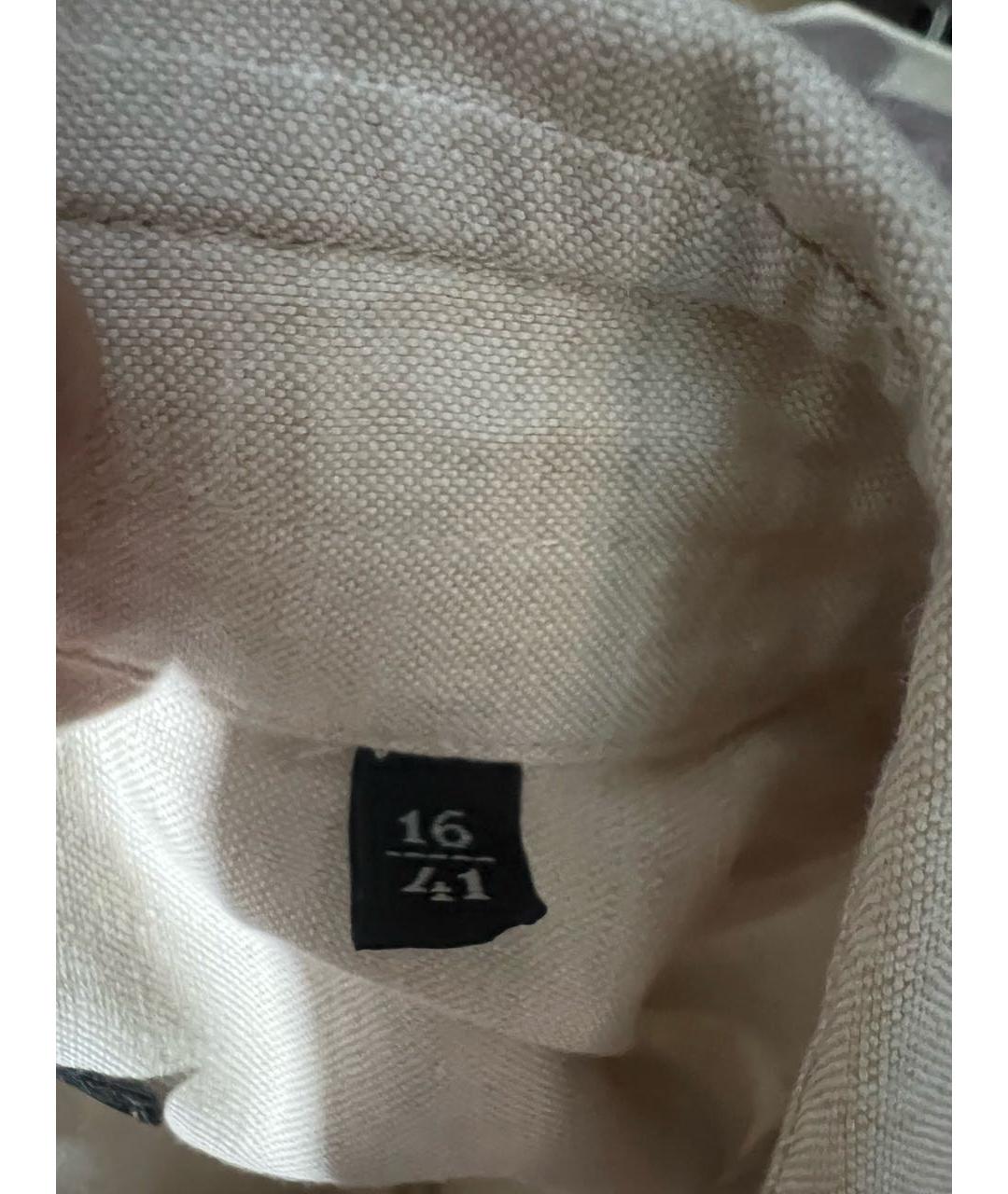 CORNELIANI Бежевая хлопковая кэжуал рубашка, фото 8