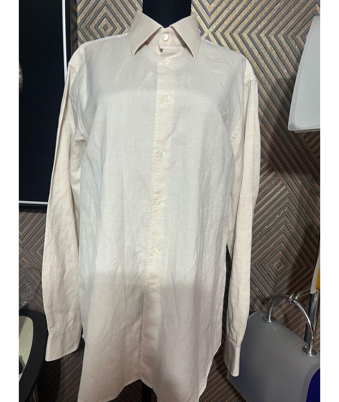 CORNELIANI Бежевая хлопковая кэжуал рубашка, фото 9